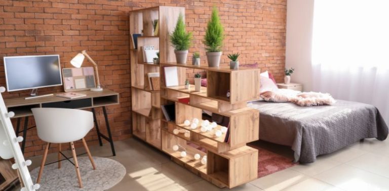 The interior of a one bedroom apartment.